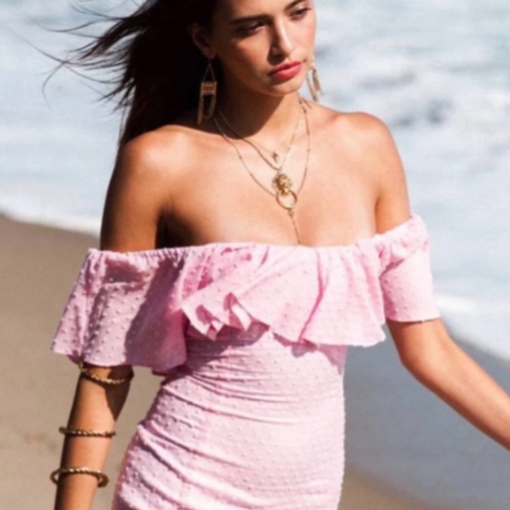 Vanessa Mooney off the shoulder dress